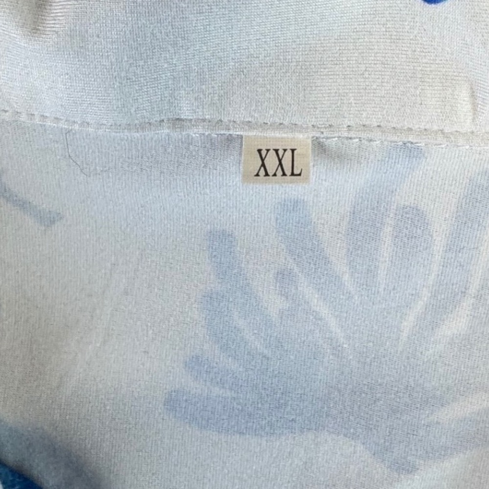 Whale Marine Life Pajama Set Short Sleeve Button Down Shorts XXL Blue White - Picture 2 of 8